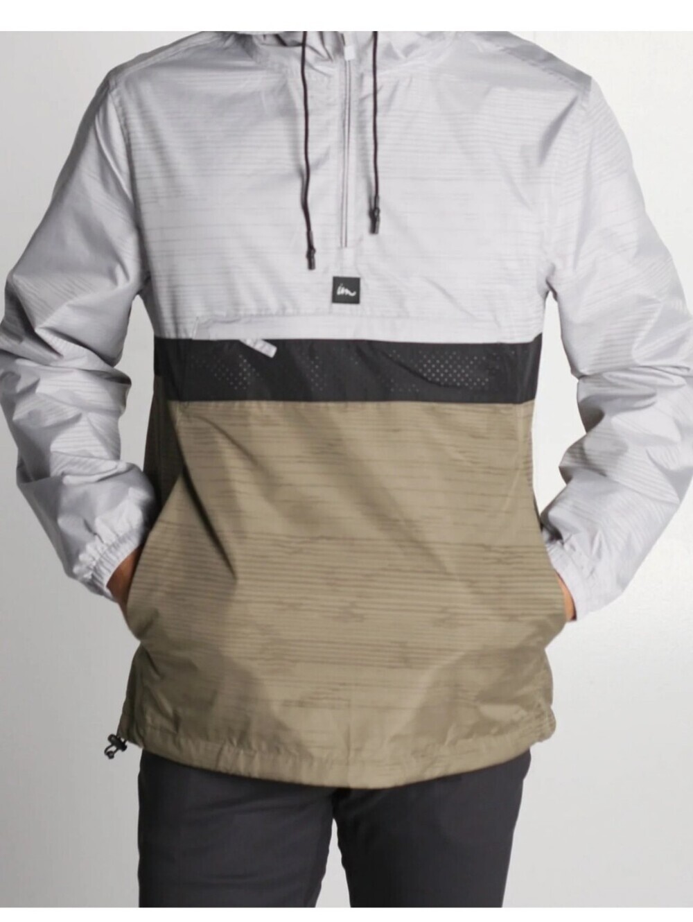 Imperial Motion Fleet Ghost Reflective Jacket Alloy Half Zip Pullover Large New
